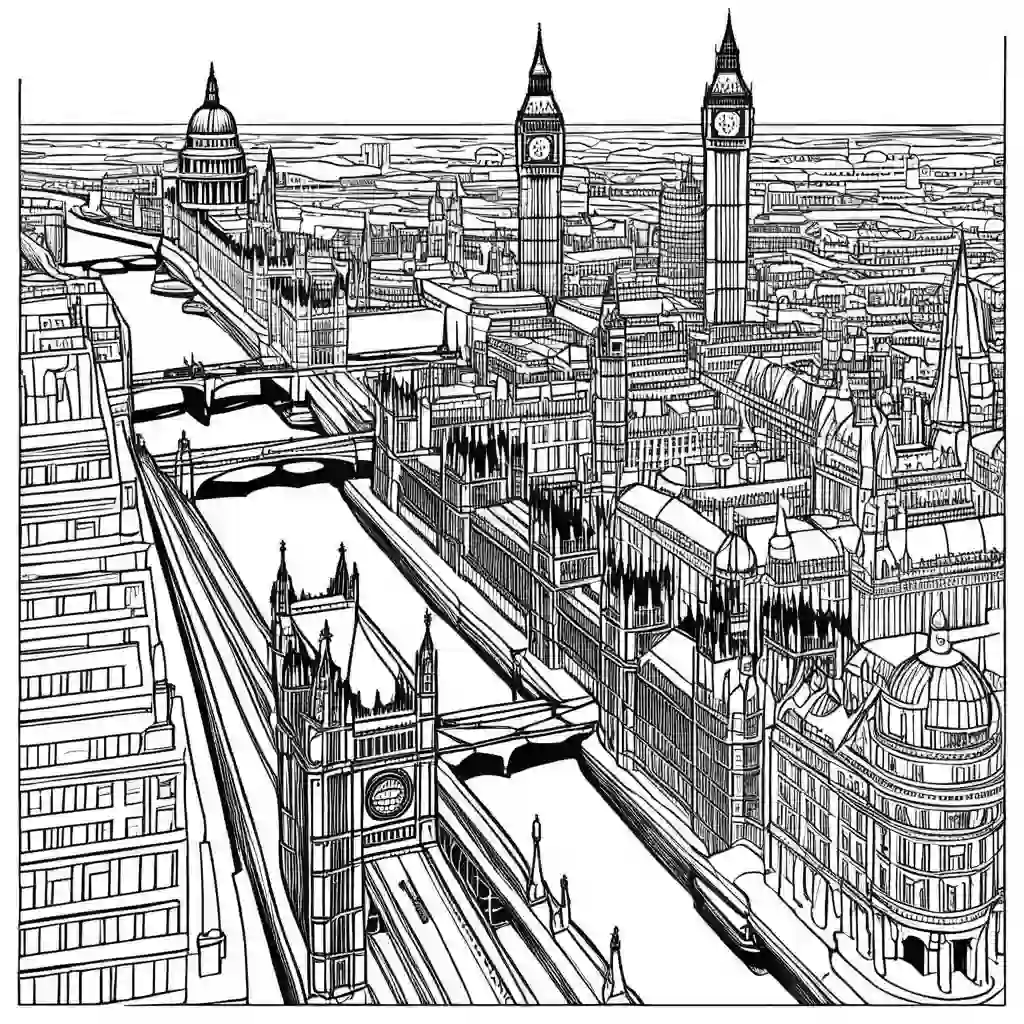 London Cityscape coloring pages